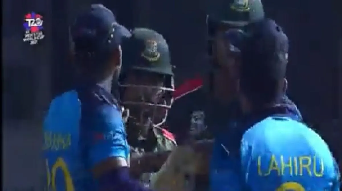 Liton Das Lahiru Kumara Fighting Video-SL vs BAN