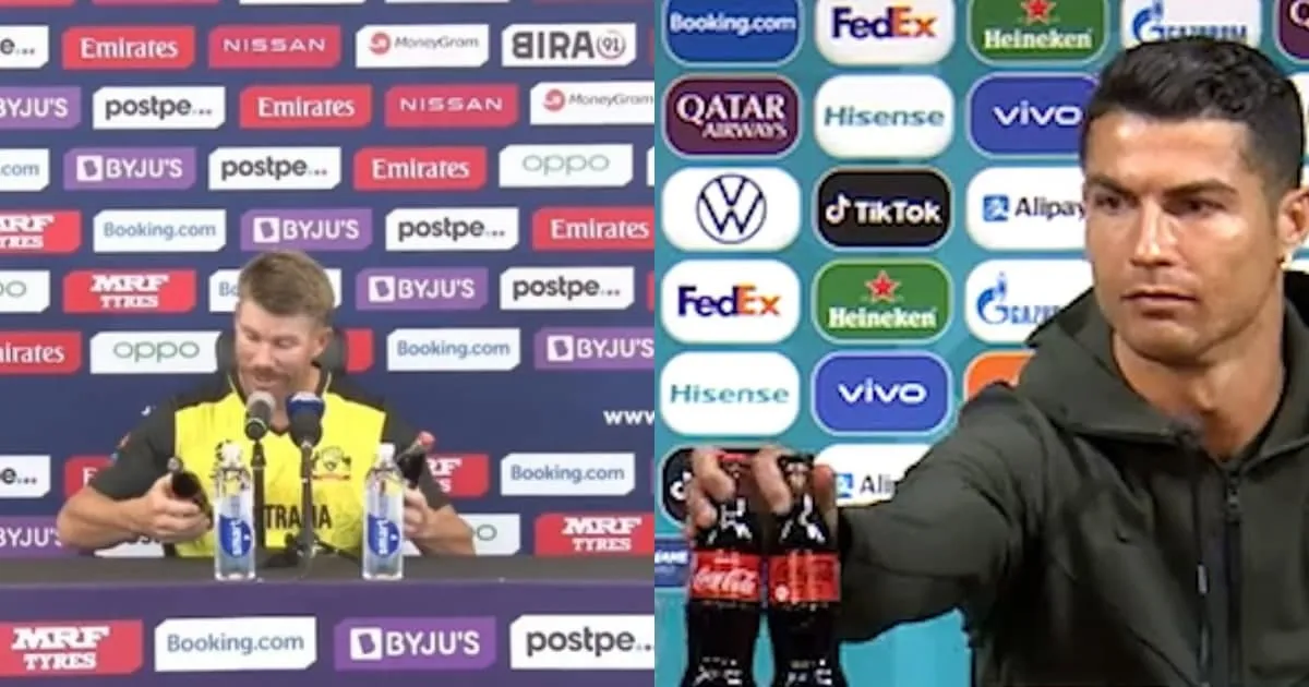 David Warner Copy Drinks act Cristiano Ronaldo