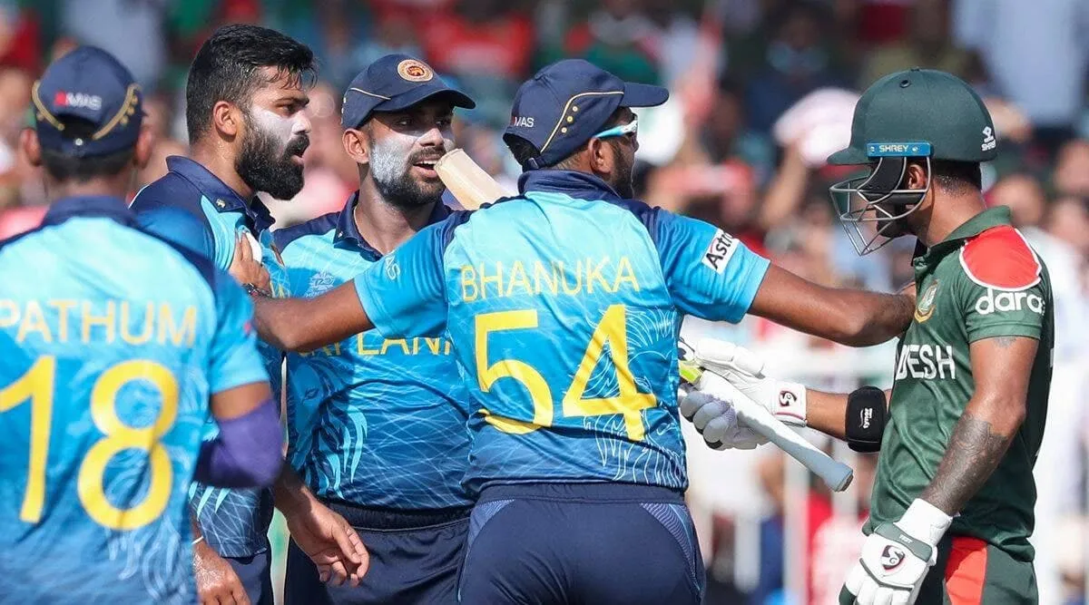 Liton Das and Lahiru Kumara fight