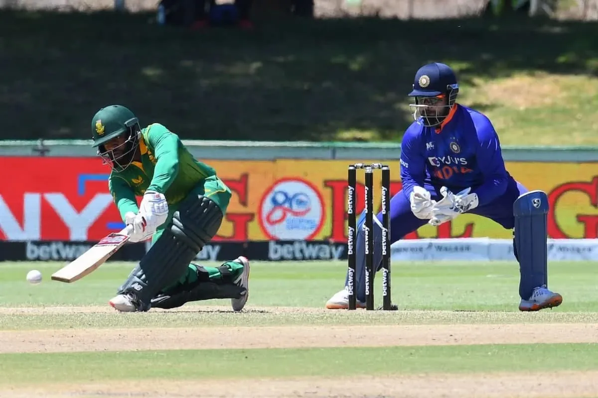  Fans support Indian team from outside the Paarl stadium