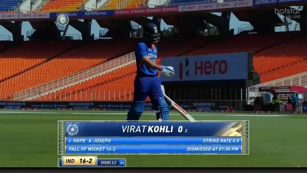virat kohli out for a duck in 3rd odi- video