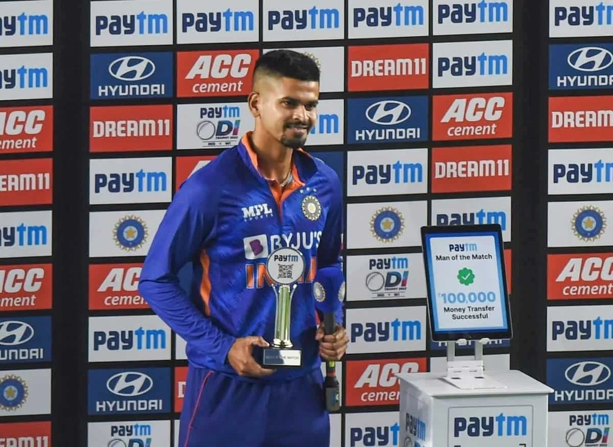  Shreyas Iyer Man Of The Match and Player of the Match