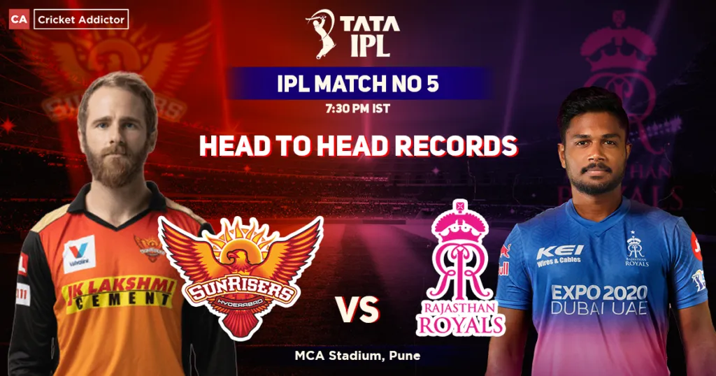 Sunrisers Hyderabad vs Rajasthan Royals- Head to Head Record in ipl