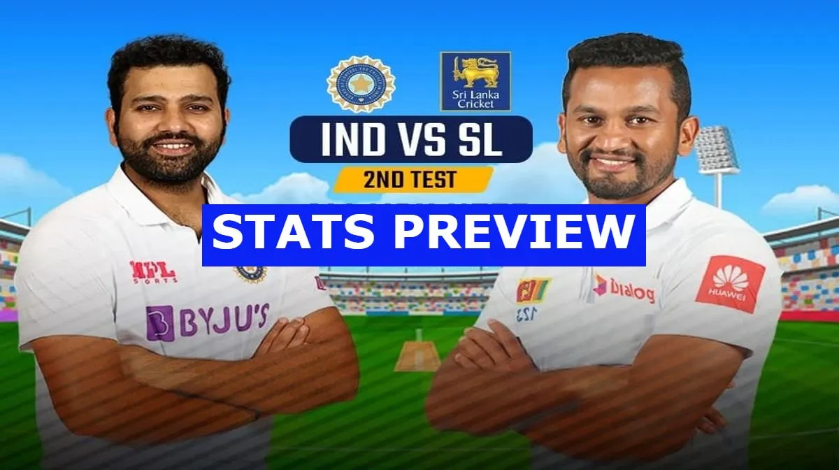  IND vs SL 2nd Test Stats Preview 2022