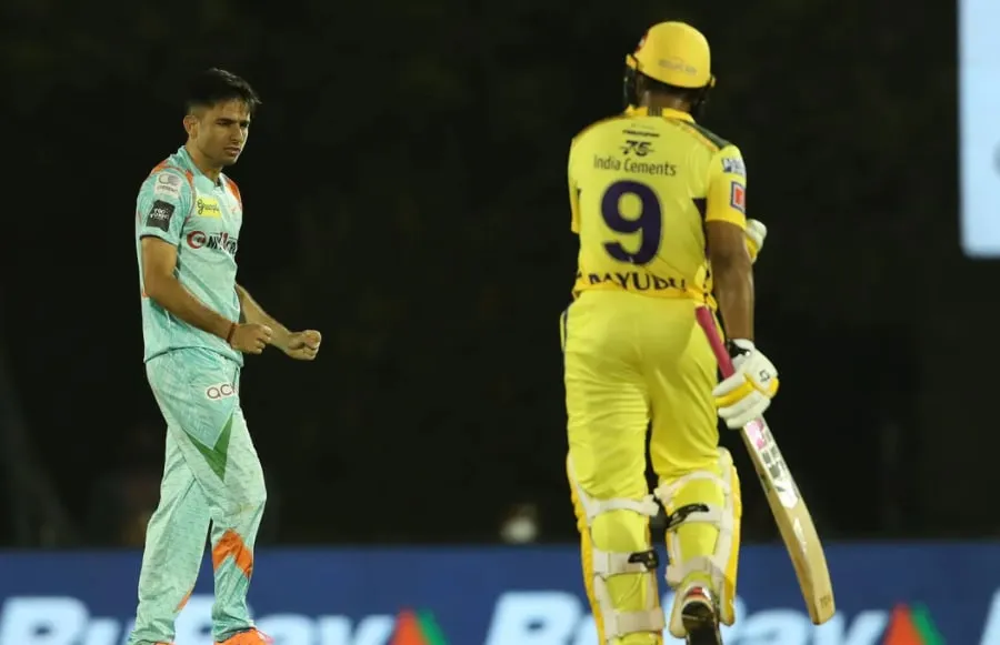 Ambati Rayudu bowled by Ravi Bishnoi