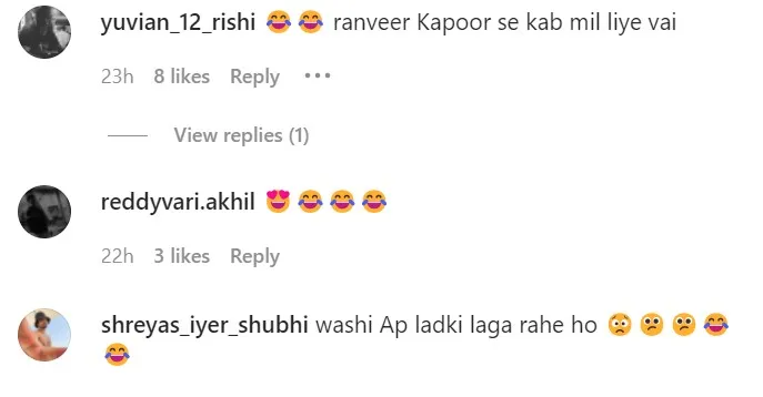 Washington Sundar's instagram post reactions