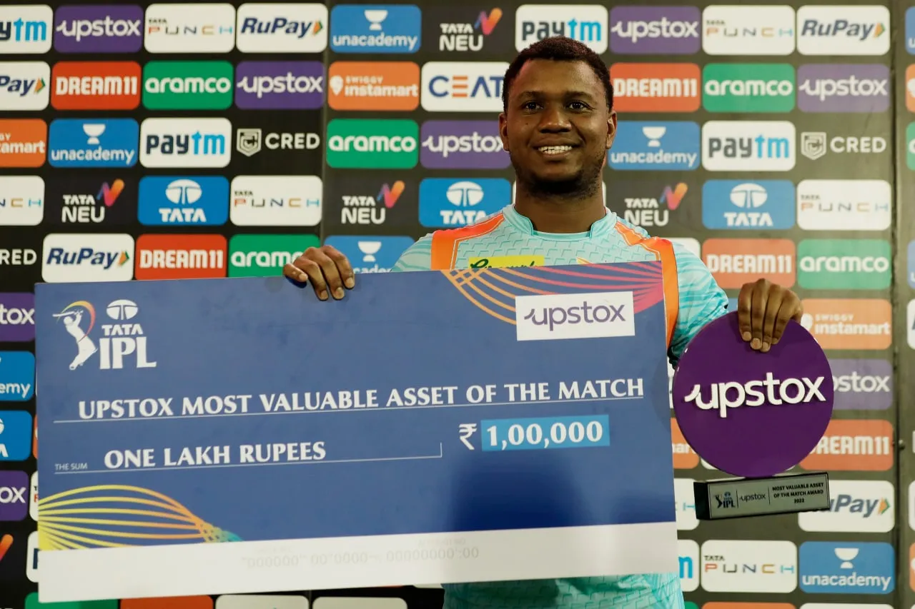 Upstox Most Valuable Asset of the Match-Evin Lewis