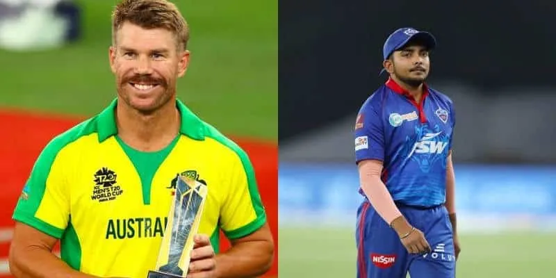 david warner prithvi shaw