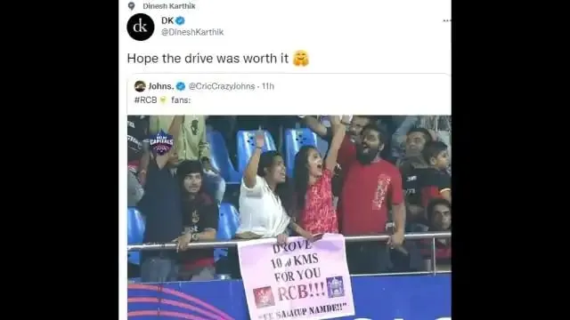  Dinesh Karthik reply on Fan post