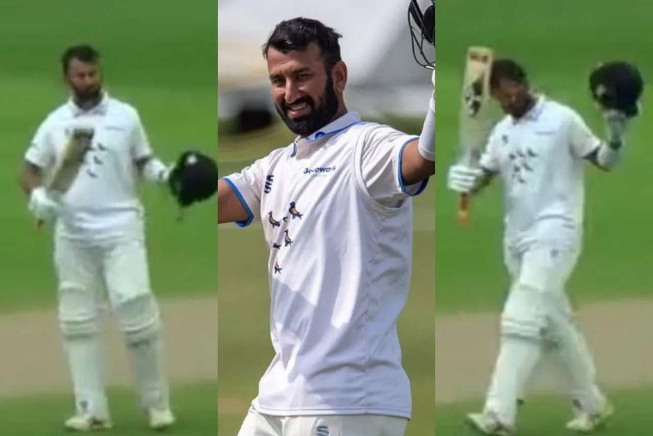 Cheteshwar Pujara double century against Derbyshire