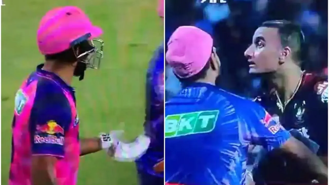 Argument between Riyan Parag and Harshal Patel