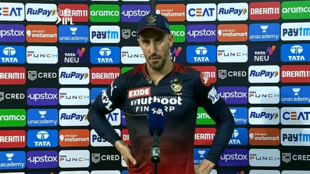 Faf Du Plessis on virat After Lost Match Against RR