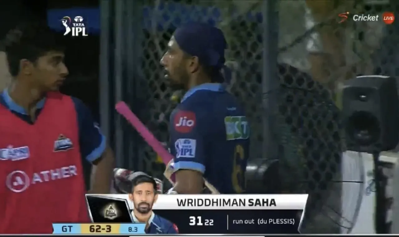 Wriddhiman Saha Run Out vs RCB