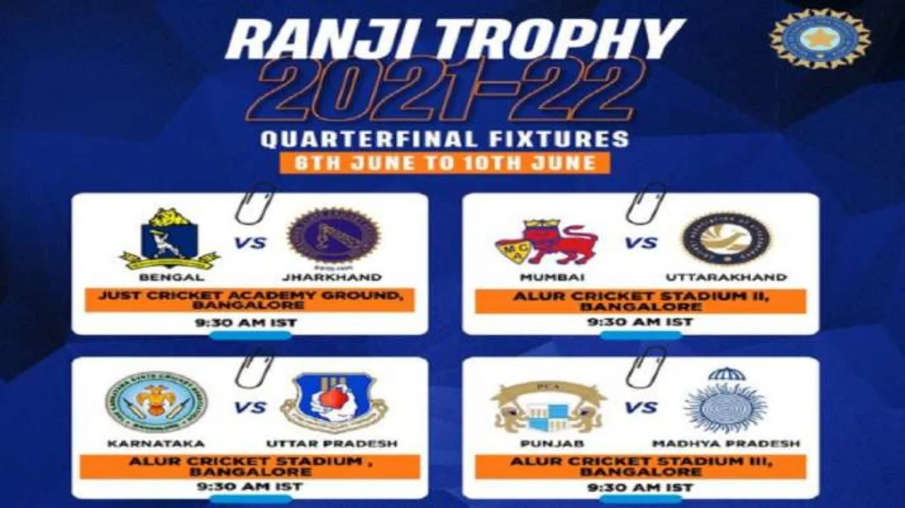  ranji trophy 2022 quarter final schedule