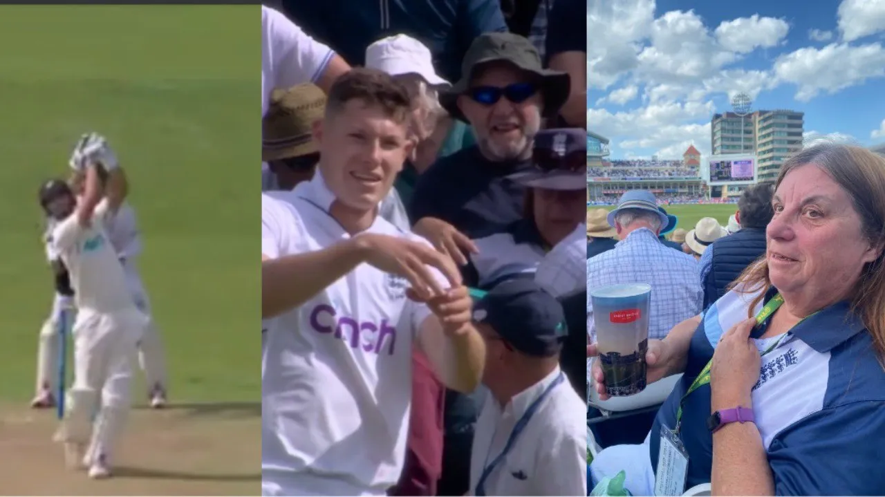 Daryl Mitchell's six lands inside fan's beer glass, NZ team buy a new pint