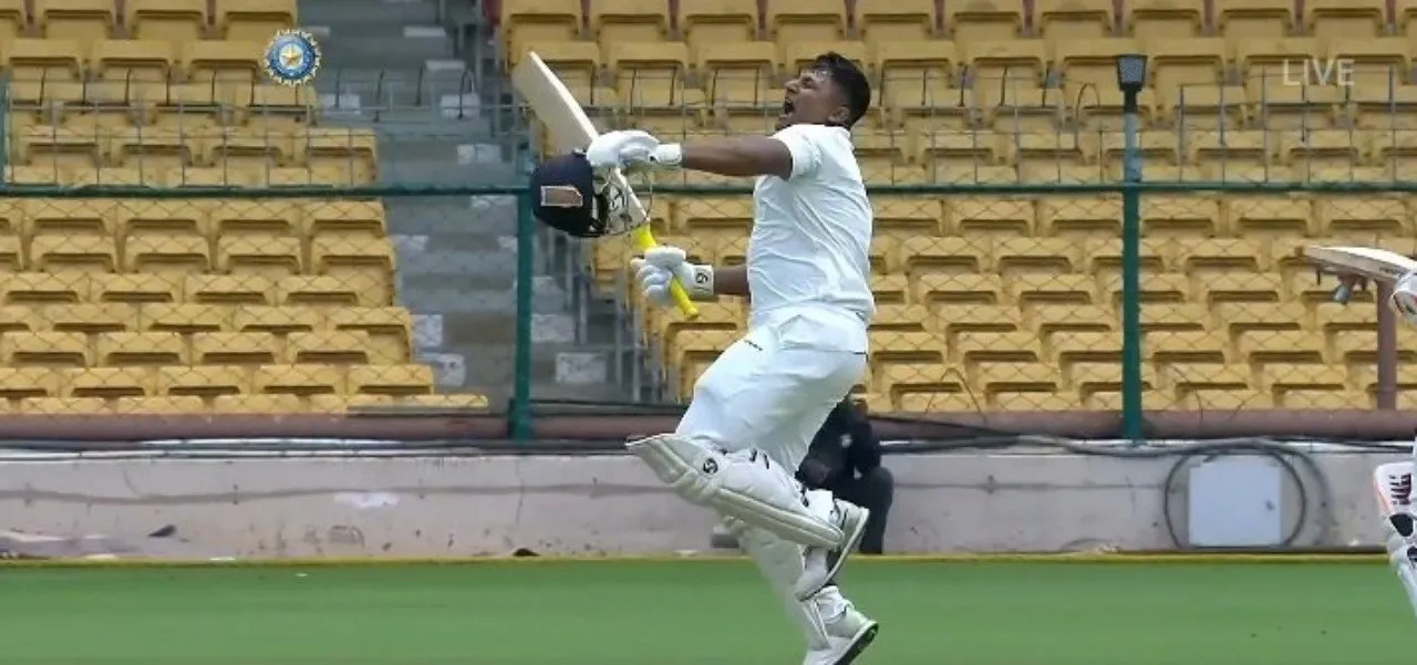 Sarfaraz Khan Century Celebration Video