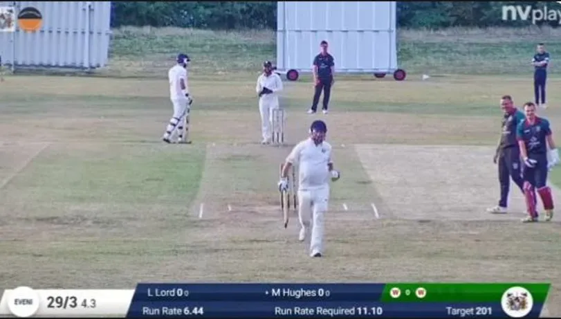 Batter forget to wear pads video