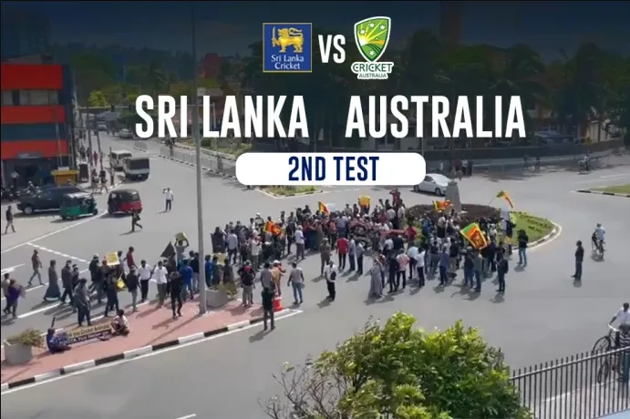  Sri Lanka protesters in 2nd test