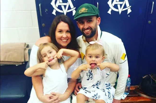 Nathan Lyon has two children with ex-partner Mel Waring