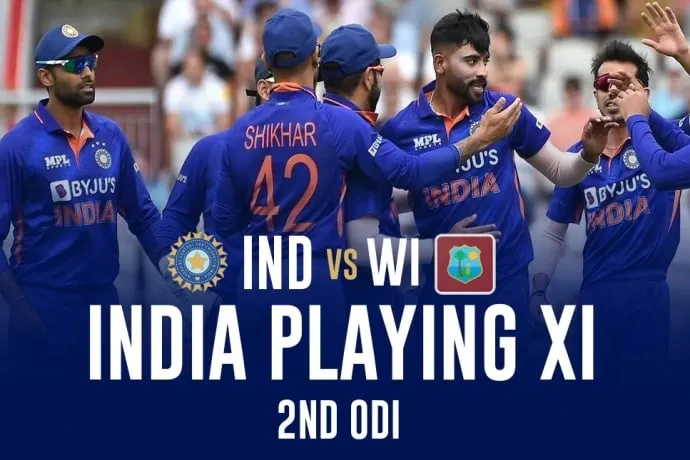  IND vs WI Playing XI for 2nd ODI