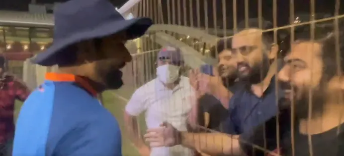 Rohit Sharma with Pakistan's fan