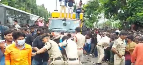 Hyderabad Police Lathi Charge