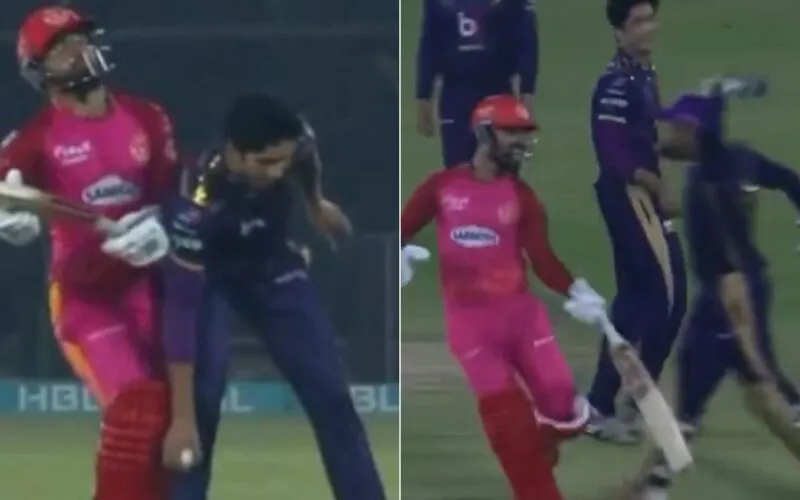 PSL 2023: Video of Shadab Khan pushing Mohammad Hasnain