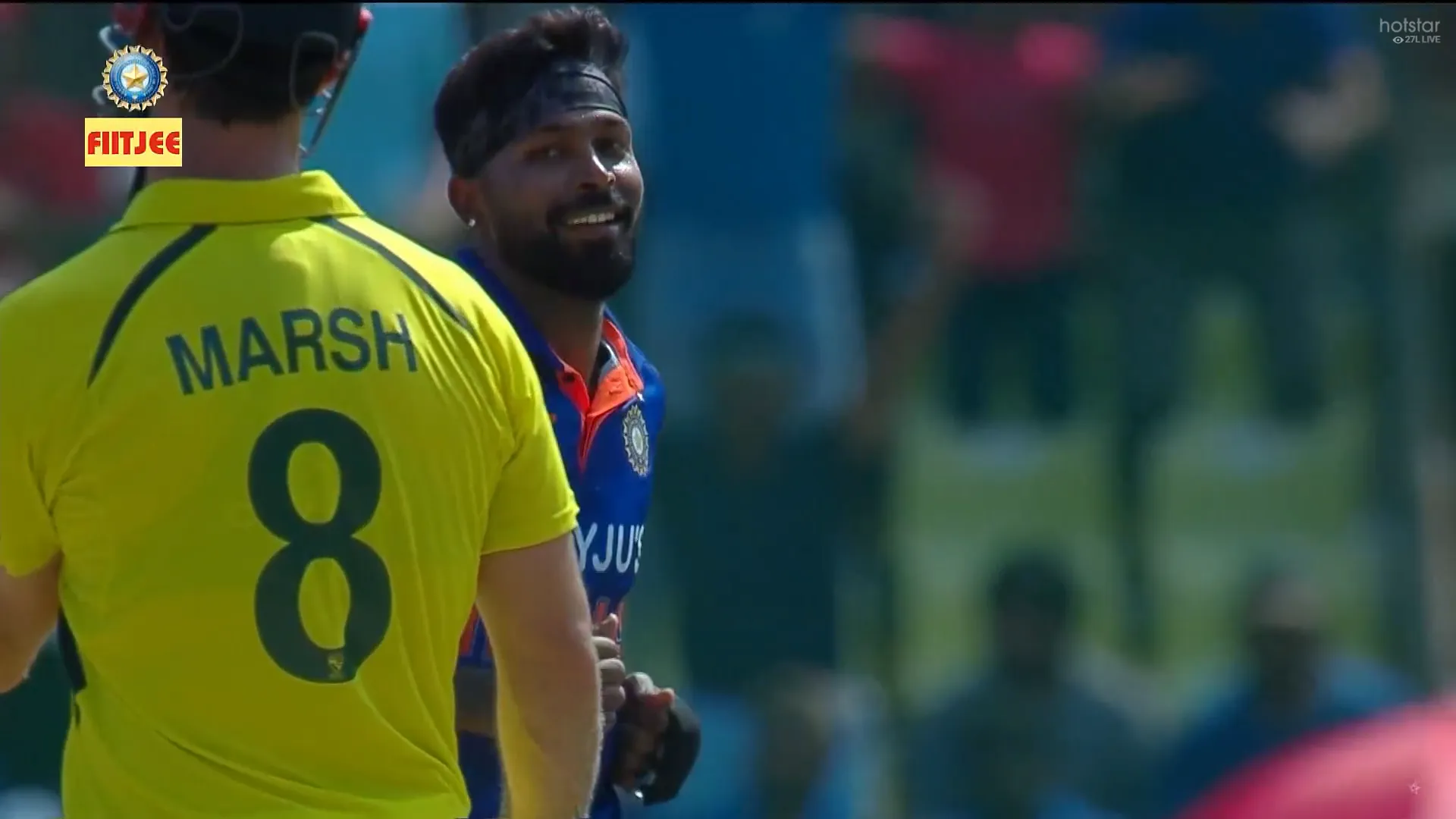 मार्श का शिकार कर Hardik Pandya ने किया स्लेज