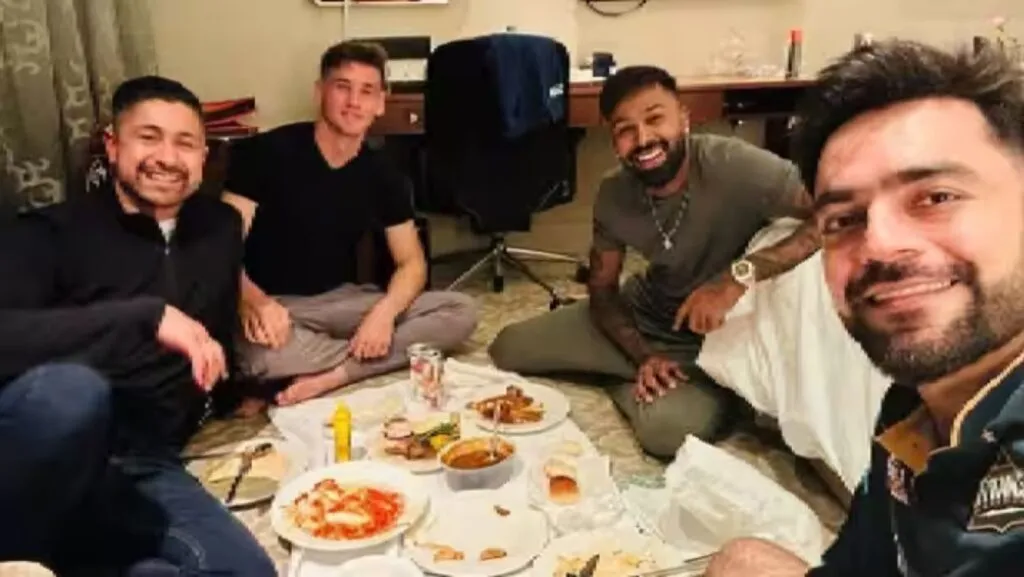 Hardik Pandya joins sahari With Rashid khan
