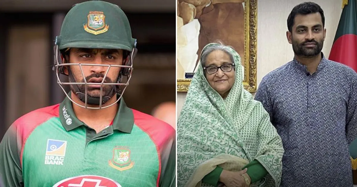 Tamim Iqbal with Sheikh Hasina