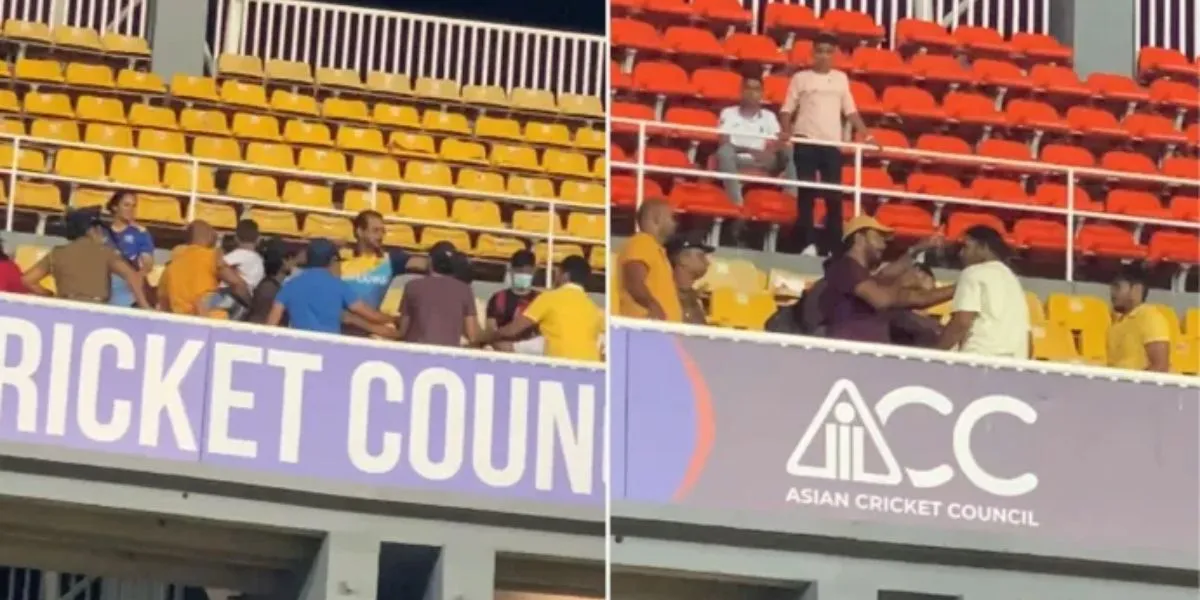 Sri Lanka fan fighting after team lost to India