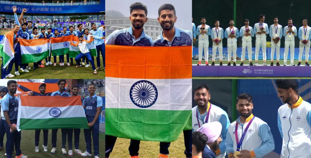 video indian criket team celebrated winning gold medal in asian games 2023
