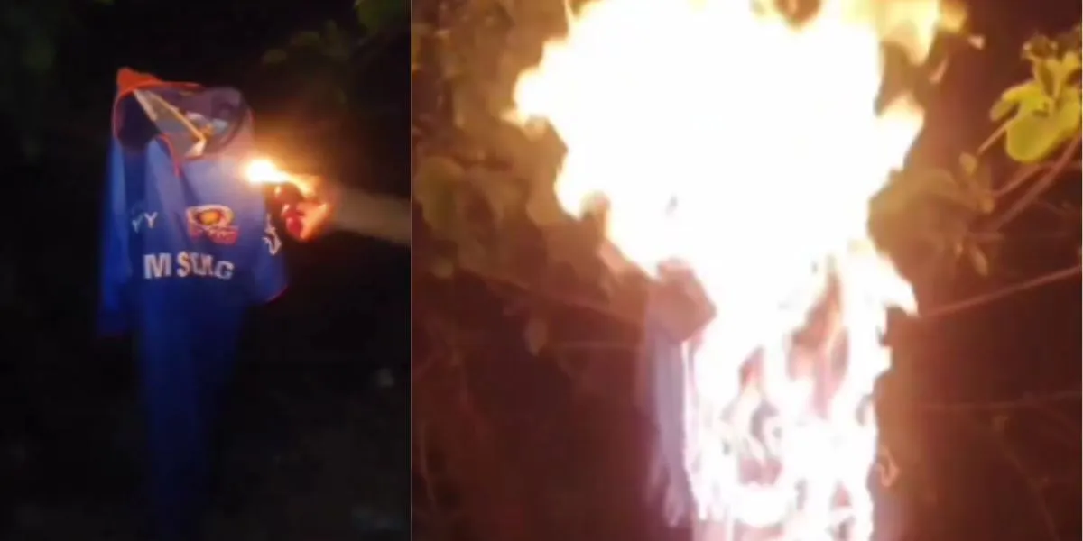 Mumbai Indians fan burnt its jersey