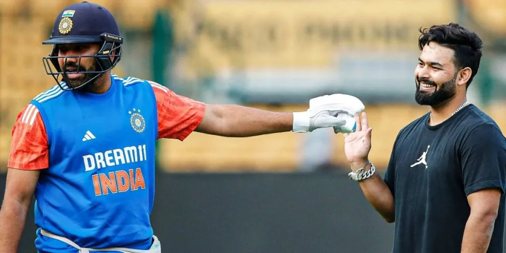 Rishabh Pant with Rohit Sharma