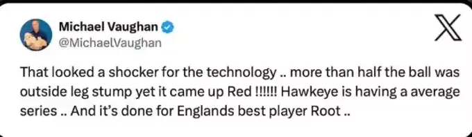 Michael Vaughan X Tweet