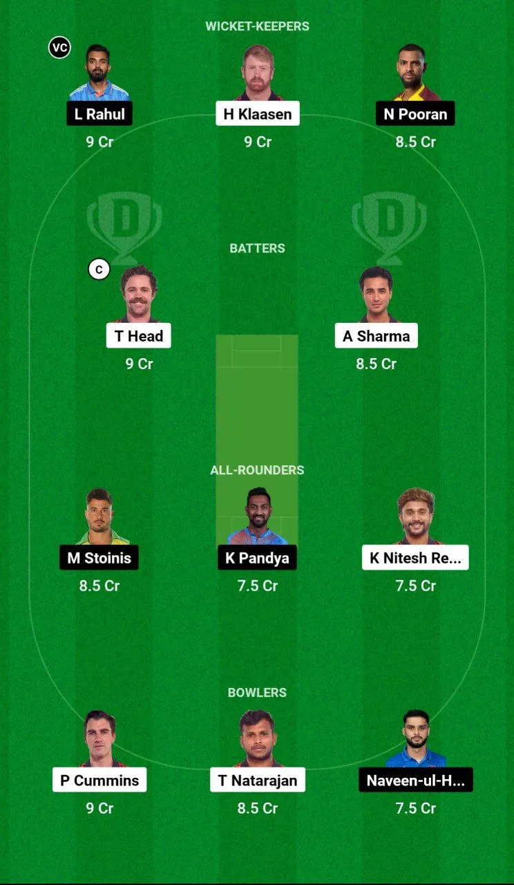 SRH vs LKN Dream11 Team