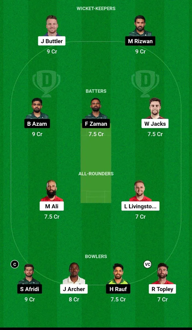 ENG vs PAK Dream11 Team 2