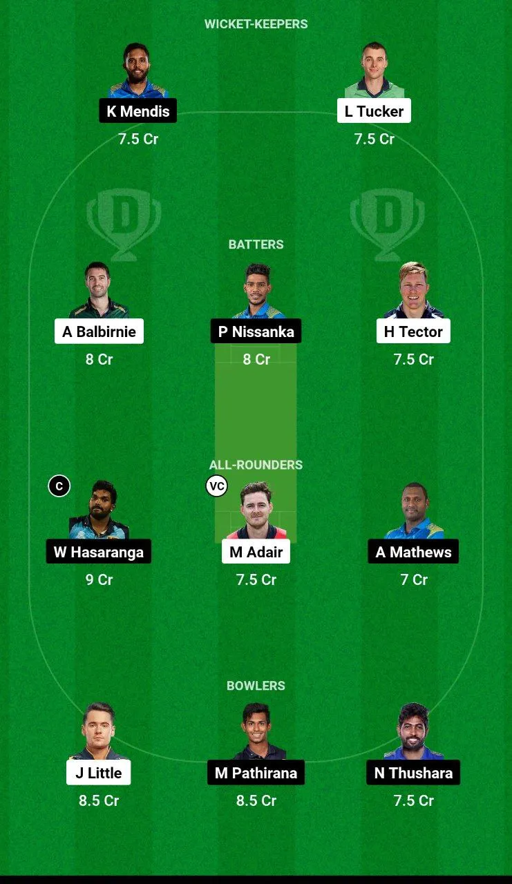 IRE vs SL Dream11 Team 1