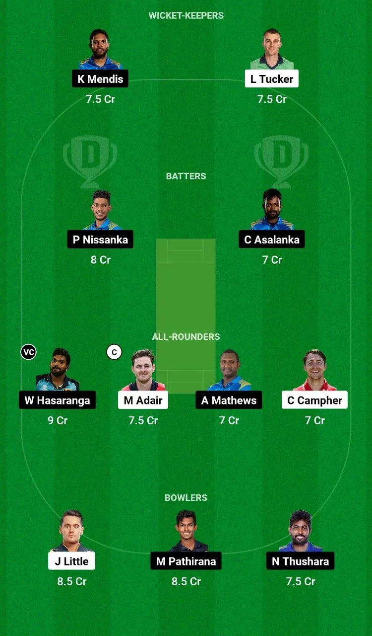 IRE vs SL Dream11 Team 2