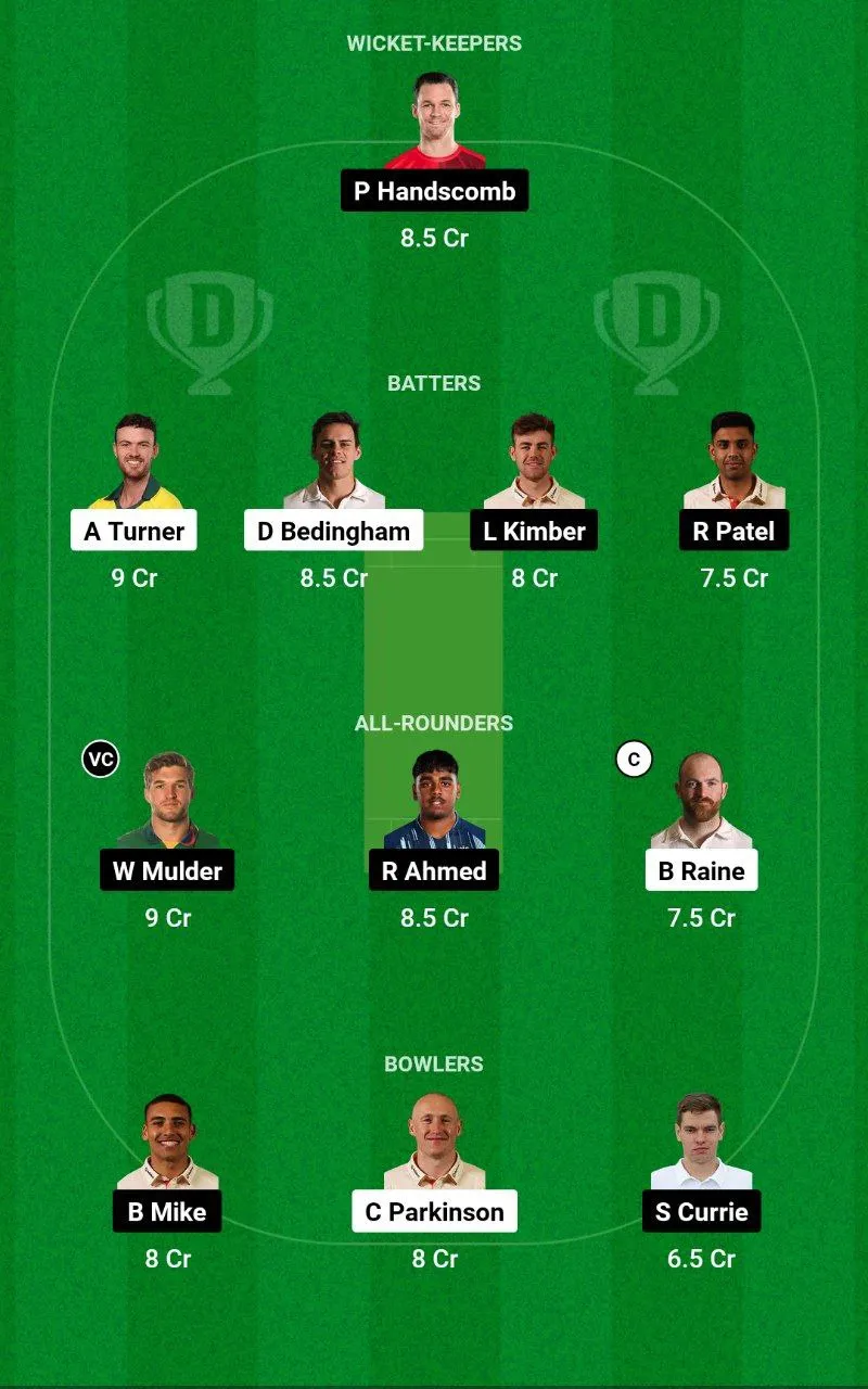DUR vs LEI Dream11 Team