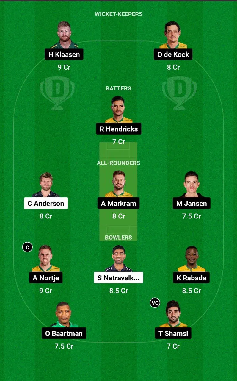 USA vs SA Dream11 Team