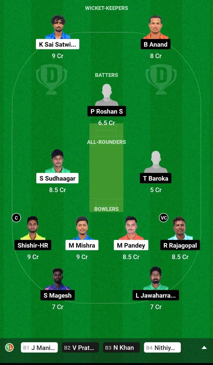 WAR vs ROY ड्रीम11 टीम 1