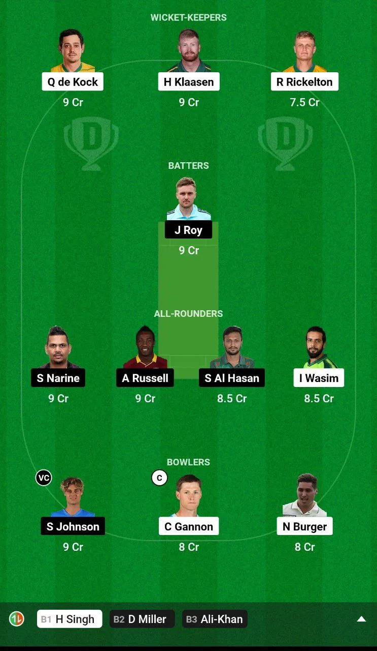 SEA vs LAS Dream11 Team