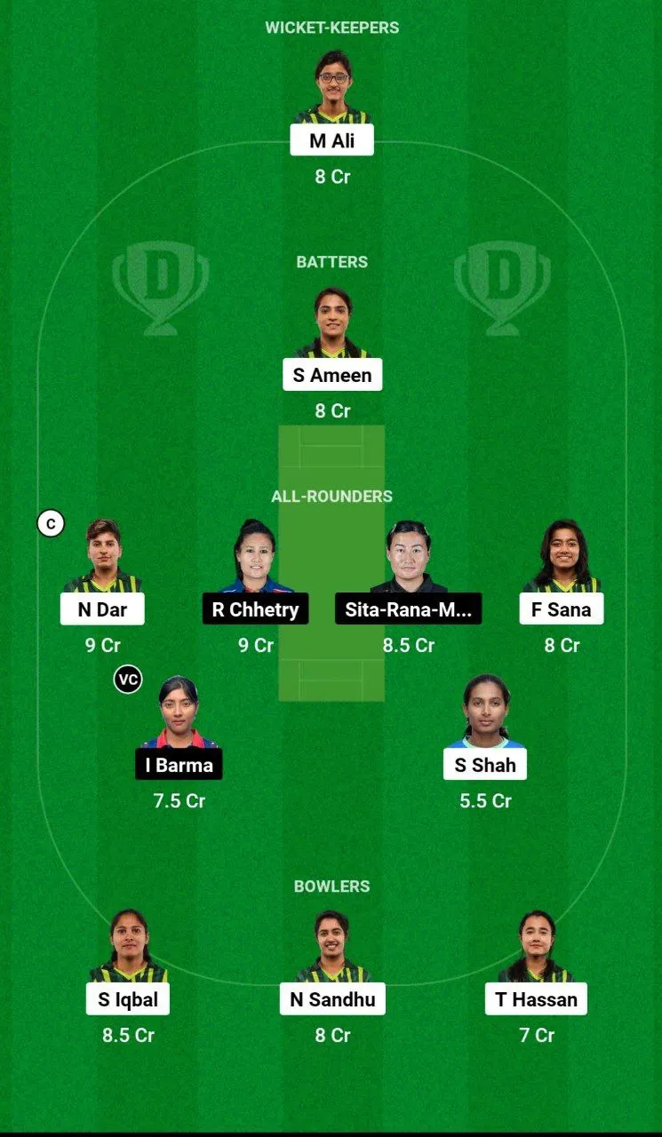 PK-W vs NP-W Dream11 Team