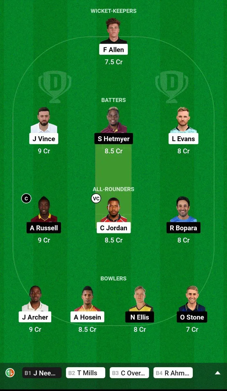 SOB vs LNS Dream11 Team
