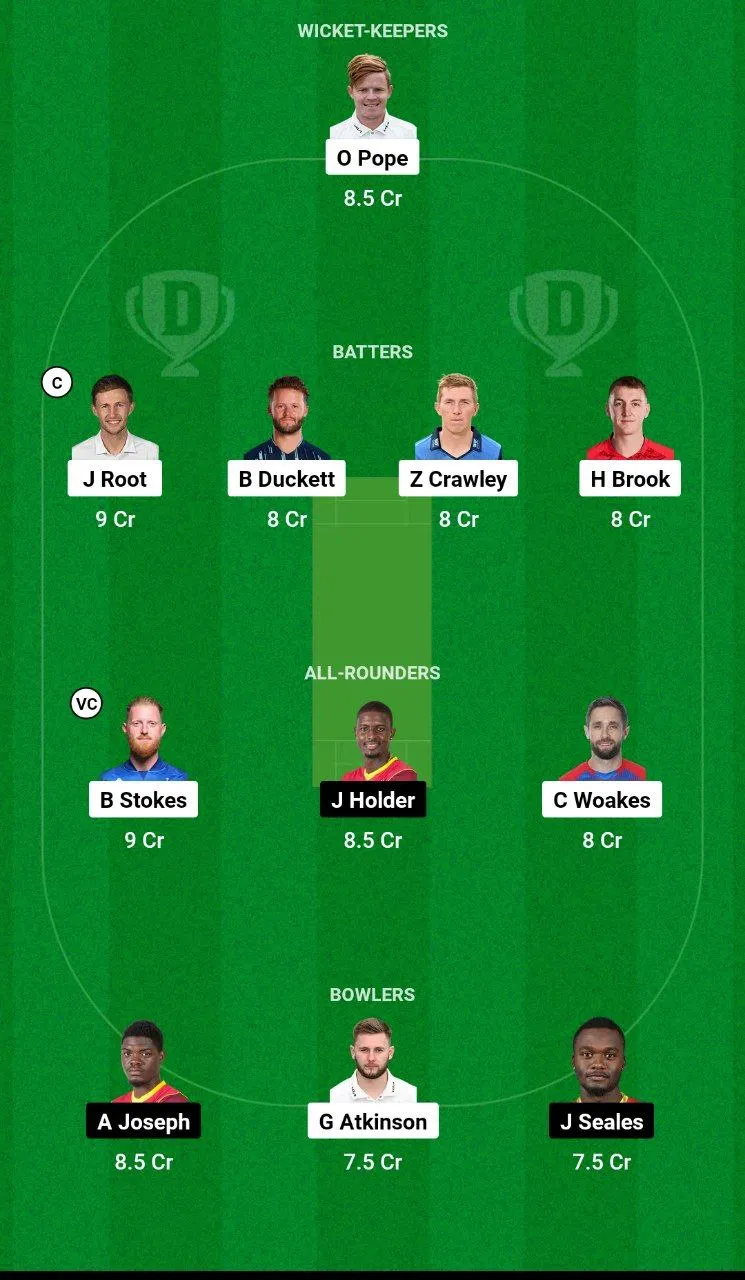ENG vs WI Dream11 Team