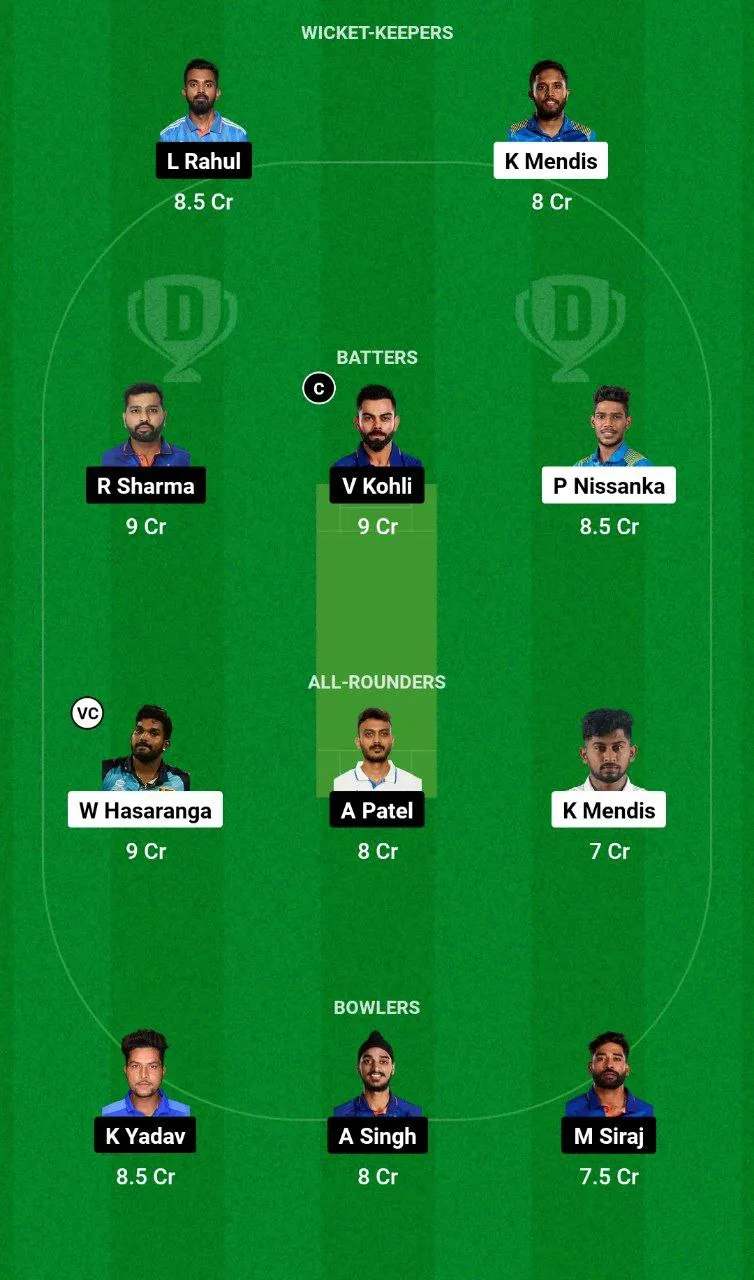 SL vs IND Dream11 Team