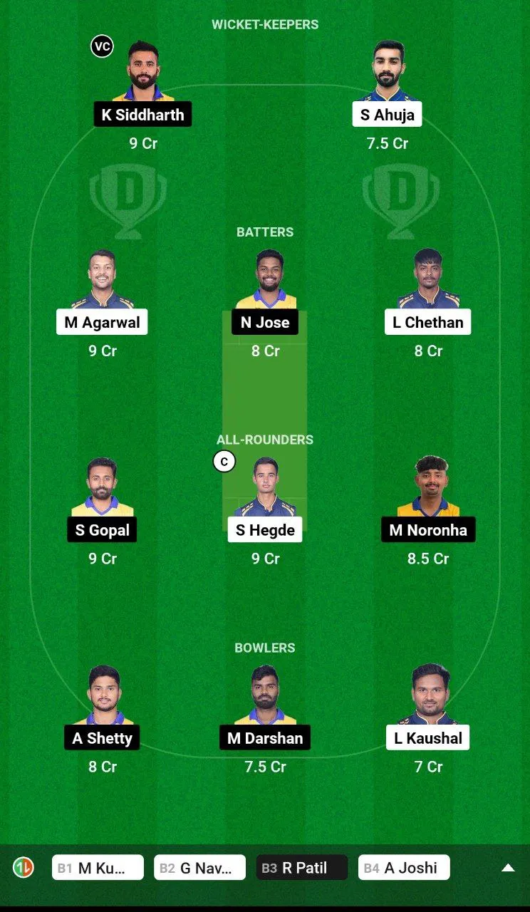 BB vs MD Dream11 Team
