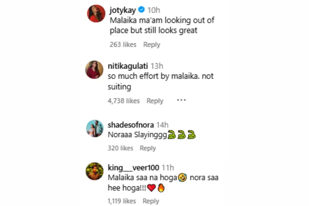 Fans React to Nora Fatehi and Malaika Arora Snake Dance