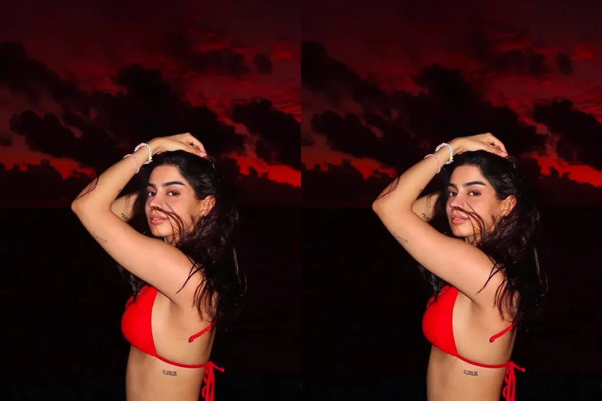 Khushi Kapoor Red Beach Look